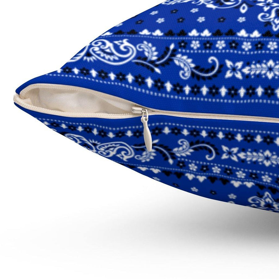 Blue Bandana Pillow with Cover - 3 sizes available