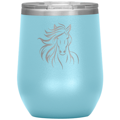 Flowing Mane 12 oz Wine Tumbler - 13 colors available - Yellowstone Style