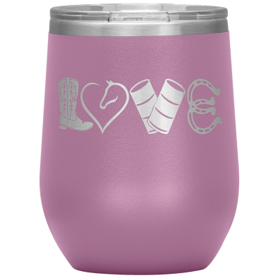LOVE Barrel Racing 12 oz Wine Tumbler - 13 colors available - Yellowstone Style