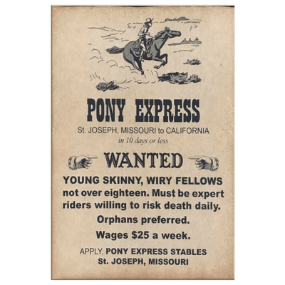 Pony Express Vintage Poster - Yellowstone Style