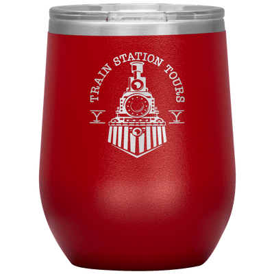 Train Station Tours 12 oz Wine Tumbler - 13 colors available - Yellowstone Style