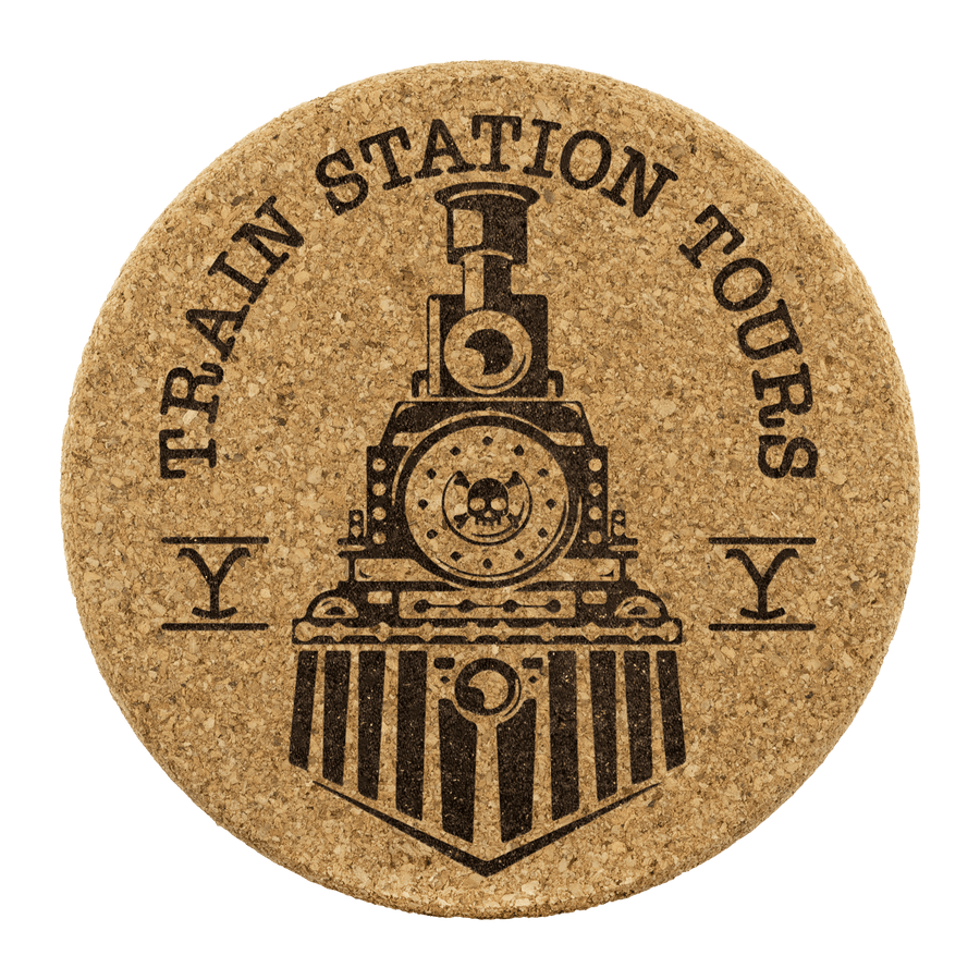 Train Station Tours Round Coasters - Yellowstone Style