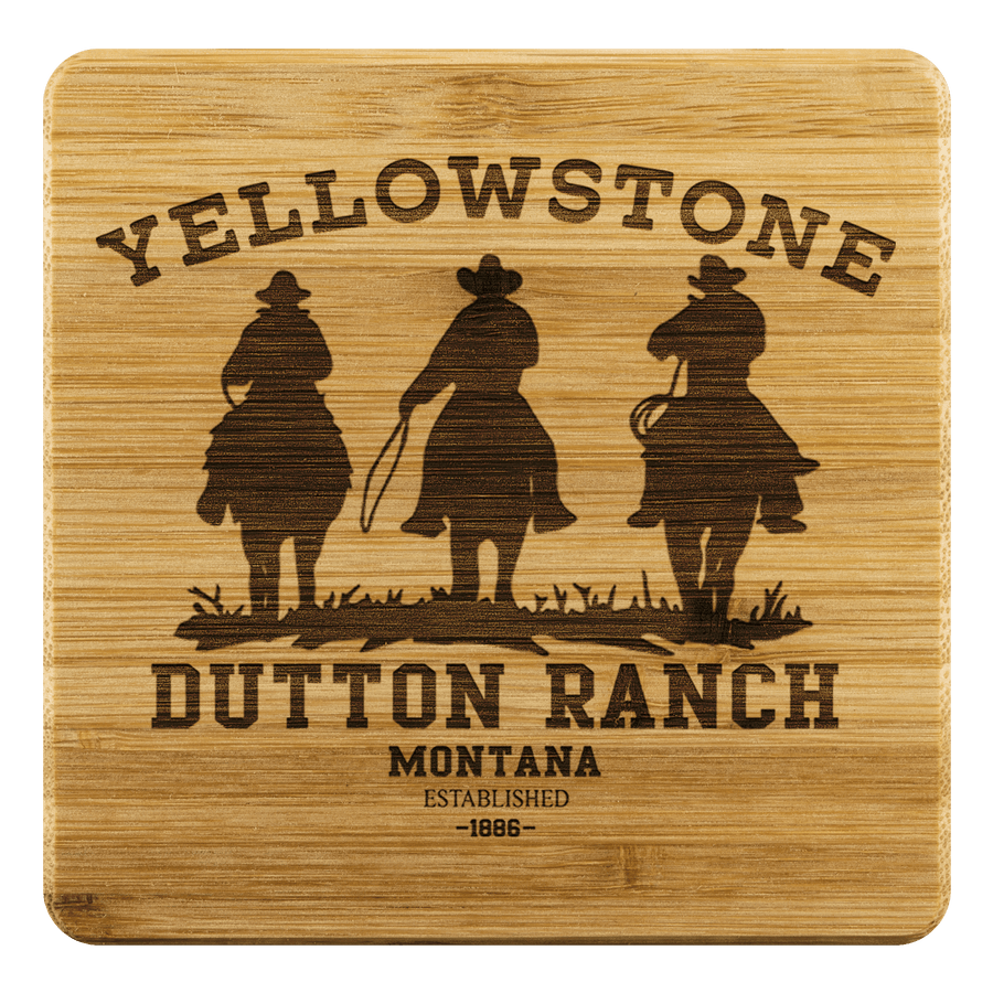 Yellowstone 3 Cowboys Square Coasters