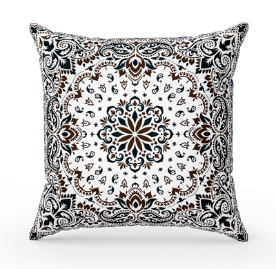 White Bandana Pillow with Cover - 3 sizes available