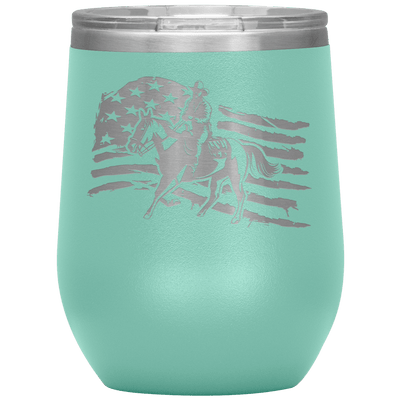 American Cowboy 12 oz Wine Tumbler - 13 colors available - Yellowstone Style