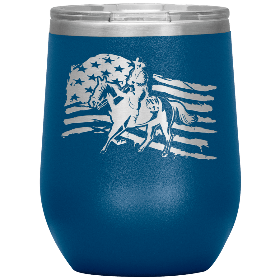 American Cowboy 12 oz Wine Tumbler - 13 colors available