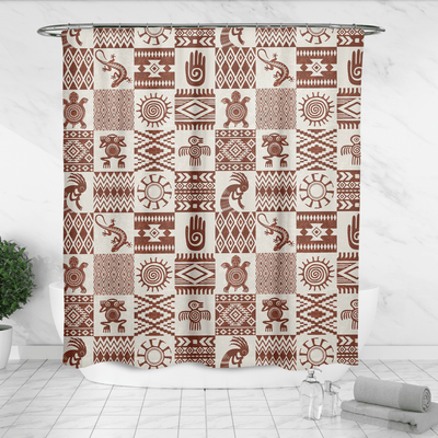 Ancient Symbols Shower Curtain - Yellowstone Style