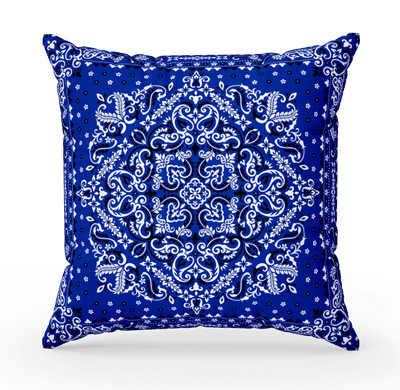 Blue Bandana Pillow with Cover - 3 sizes available - Yellowstone Style