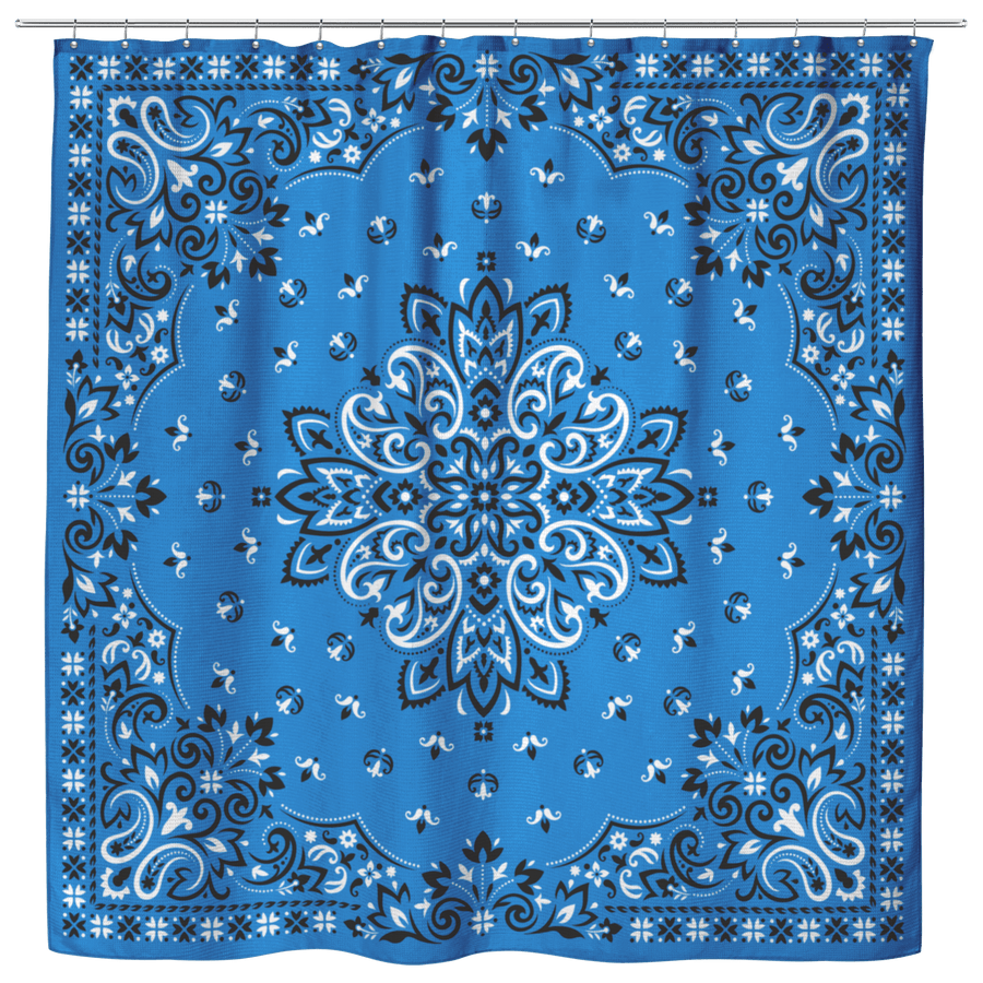 Blue Bandana Shower Curtain - Yellowstone Style