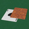 Brown Carved Leather Flowers Print Playing Cards - Yellowstone Style