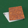 Brown Carved Leather Flowers Print Playing Cards - Yellowstone Style