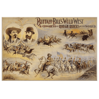 Buffalo Bill's Wild West Riders of the World Vintage Poster - Yellowstone Style