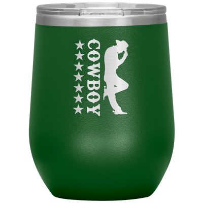 Cowboy 12 oz Wine Tumbler - 13 colors available - Yellowstone Style