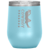 Cowboy 12 oz Wine Tumbler - 13 colors available - Yellowstone Style