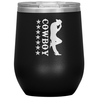 Cowboy 12 oz Wine Tumbler - 13 colors available - Yellowstone Style