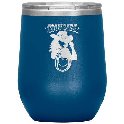 Cowgirl 12 oz Wine Tumbler - 13 colors available - Yellowstone Style