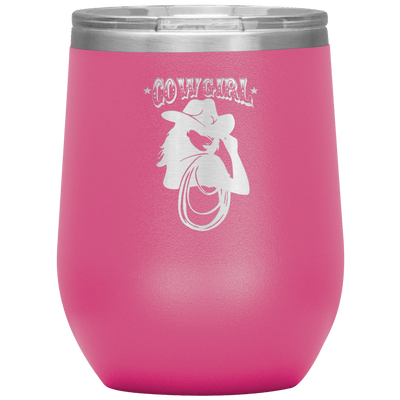 Cowgirl 12 oz Wine Tumbler - 13 colors available - Yellowstone Style