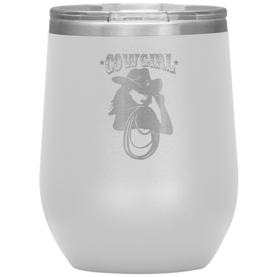 Cowgirl 12 oz Wine Tumbler - 13 colors available - Yellowstone Style