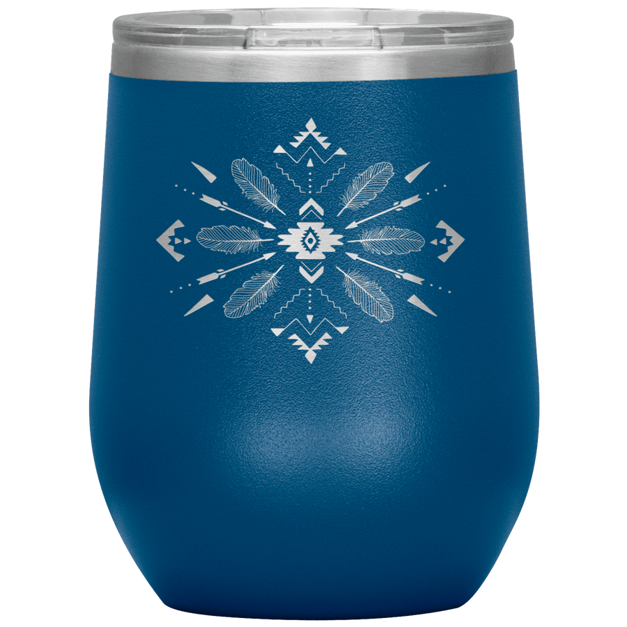 Feathered Arrows 12 oz Wine Tumbler - 13 colors available