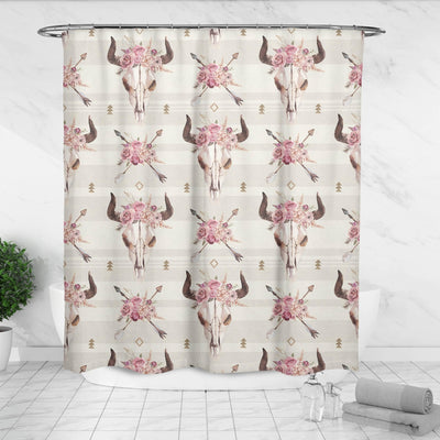 Floral Skulls Shower Curtain - Yellowstone Style