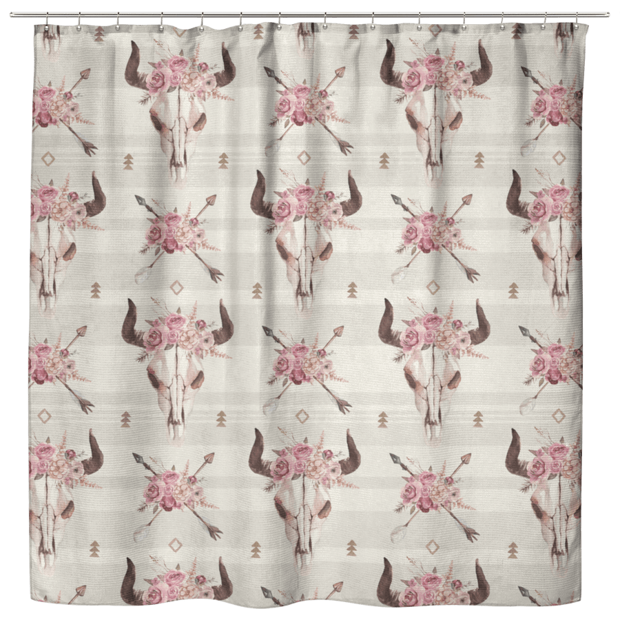 Floral Skulls Shower Curtain - Yellowstone Style