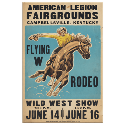Flying W Vintage Rodeo Poster - Yellowstone Style