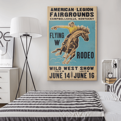 Flying W Vintage Rodeo Poster - Yellowstone Style