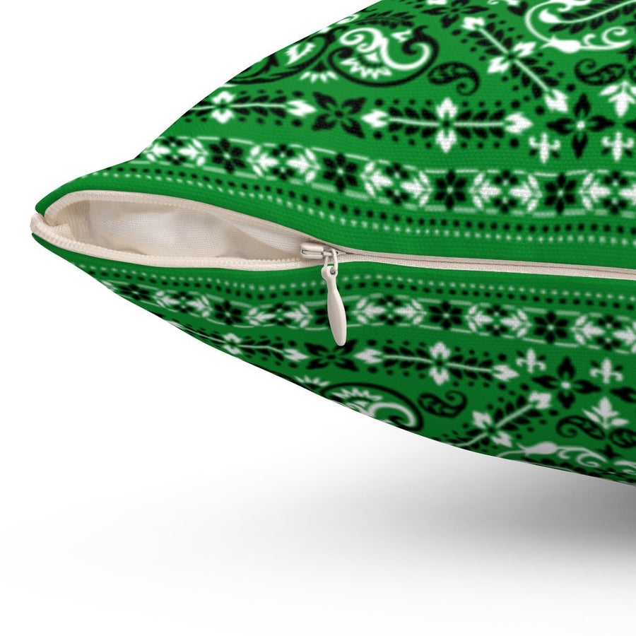Green Bandana Pillow with Cover - 3 sizes available