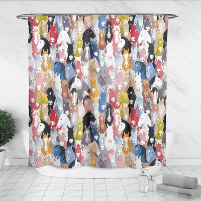 Happy Horses Shower Curtain - Yellowstone Style