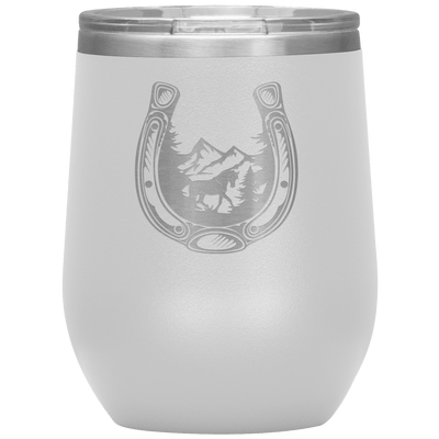 Horseshoe Mountain 12 oz Wine Tumbler - 13 colors available - Yellowstone Style