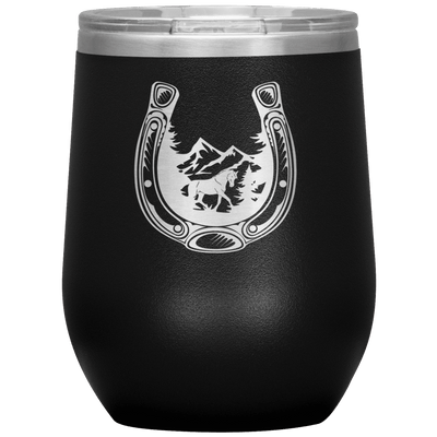 Horseshoe Mountain 12 oz Wine Tumbler - 13 colors available - Yellowstone Style