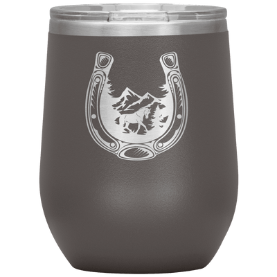 Horseshoe Mountain 12 oz Wine Tumbler - 13 colors available - Yellowstone Style