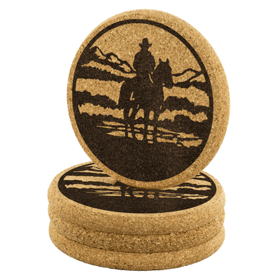 Lone Rider Round Coasters - Yellowstone Style