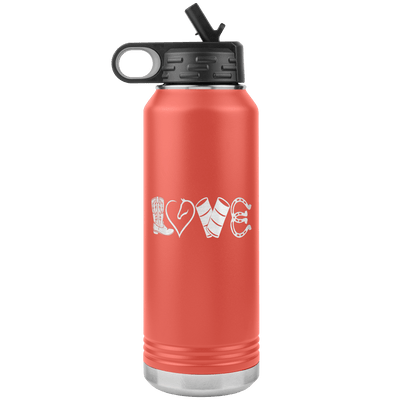 LOVE Barrel Racing 32 oz Water Bottle Tumbler - 13 colors available - Yellowstone Style