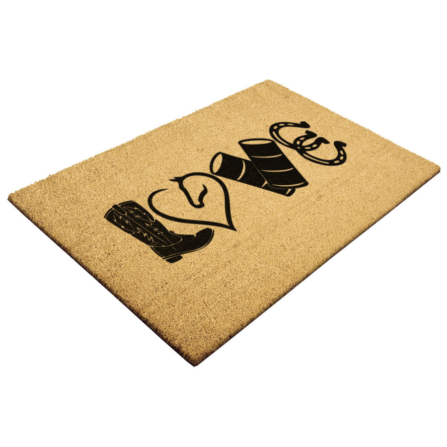 LOVE Barrel Racing Outdoor Mat - choose size - Yellowstone Style