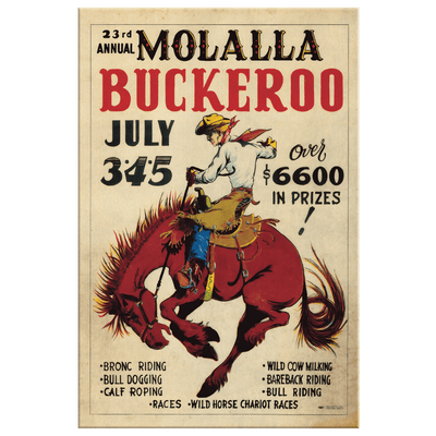 Molalla Buckeroo Vintage Poster - 5 sizes available - Yellowstone Style