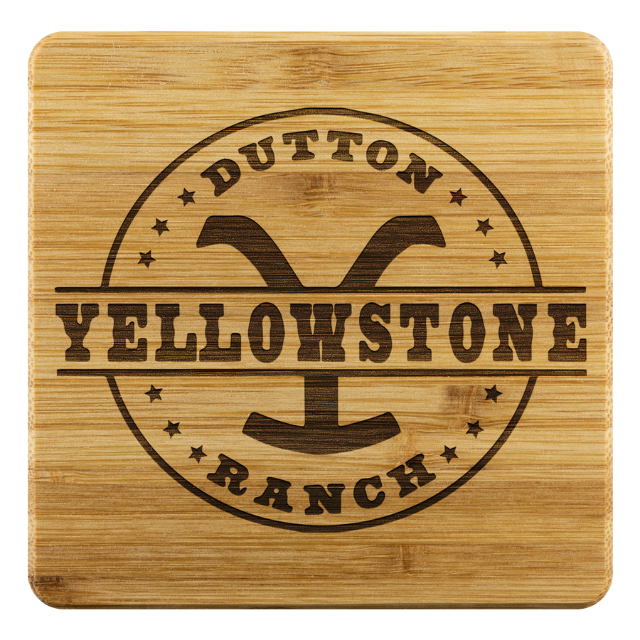 Yellowstone Circle Y Square Bamboo Coasters - Yellowstone Style