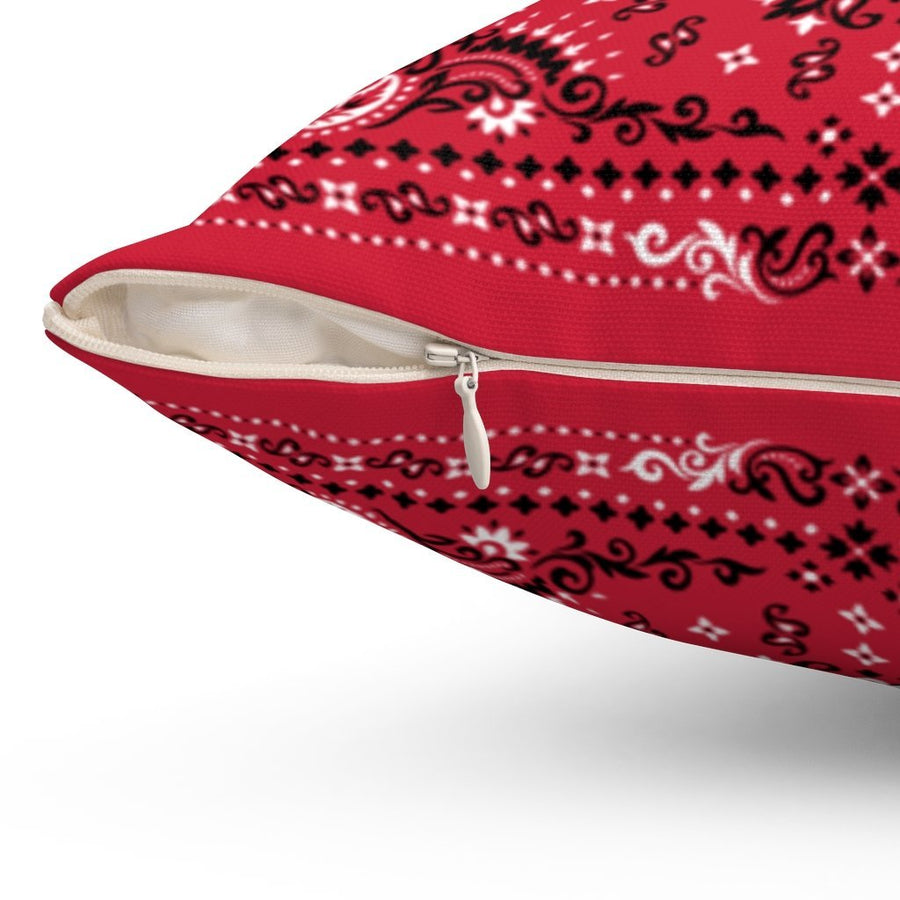 Red Bandana Pillow with Cover - 3 sizes available
