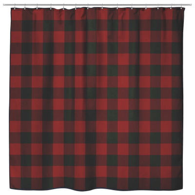 Red Plaid Shower Curtain - Yellowstone Style