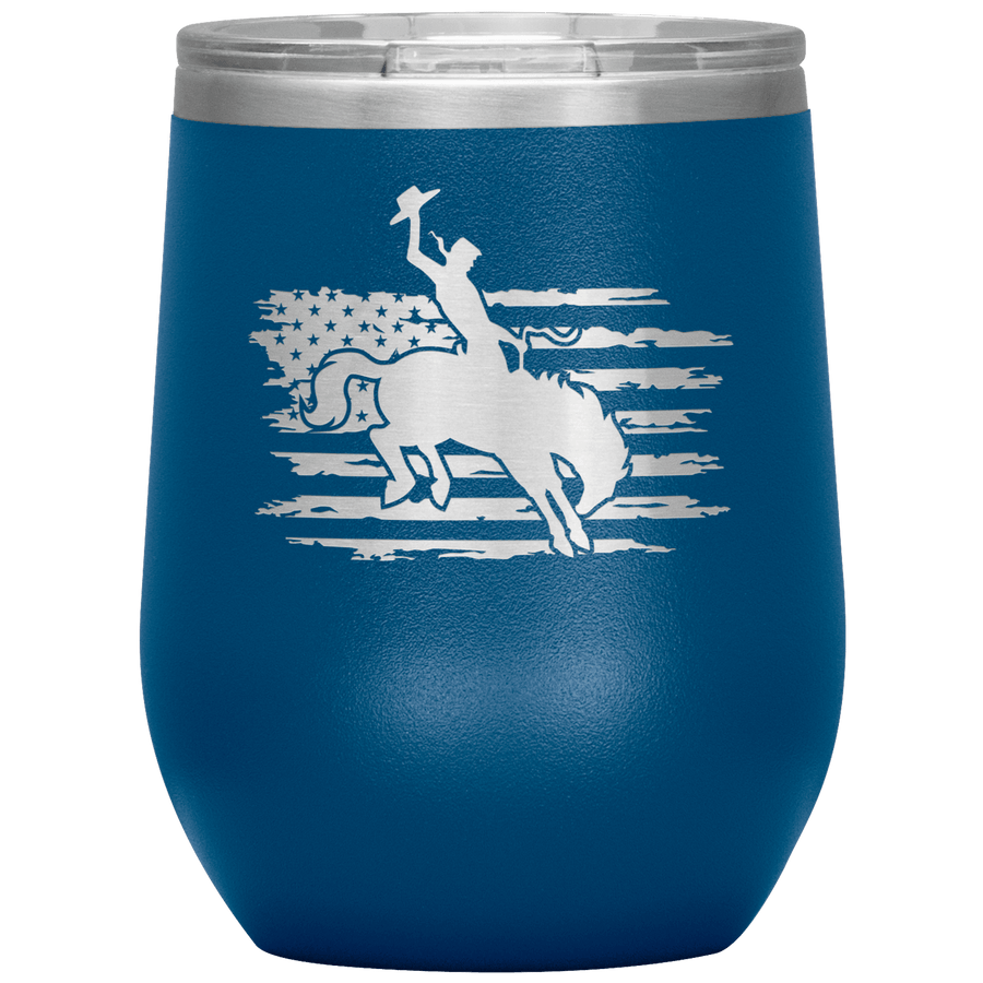 Rodeo Cowboy 12 oz Wine Tumbler - 13 colors available