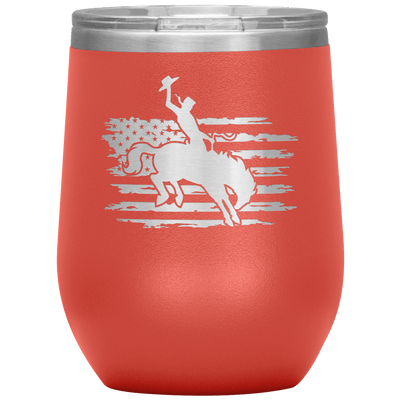 Rodeo Cowboy 12 oz Wine Tumbler - 13 colors available - Yellowstone Style