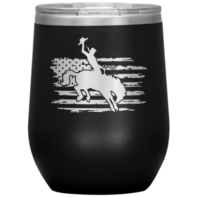 Rodeo Cowboy 12 oz Wine Tumbler - 13 colors available - Yellowstone Style