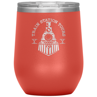 Train Station Tours 12 oz Wine Tumbler - 13 colors available - Yellowstone Style