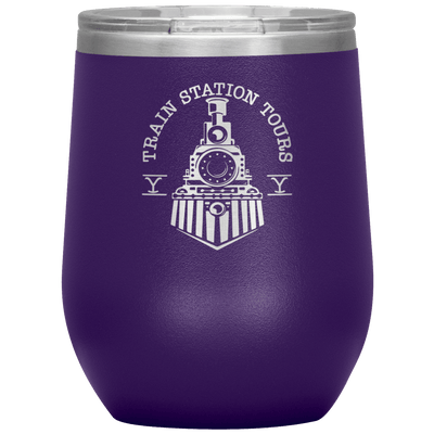 Train Station Tours 12 oz Wine Tumbler - 13 colors available - Yellowstone Style