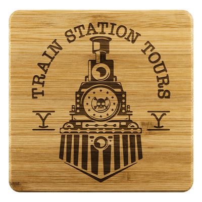 Train Station Tours Square Coasters - Yellowstone Style