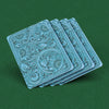 Turquoise Sunflowers Carved Leather Print Playing Cards - Yellowstone Style