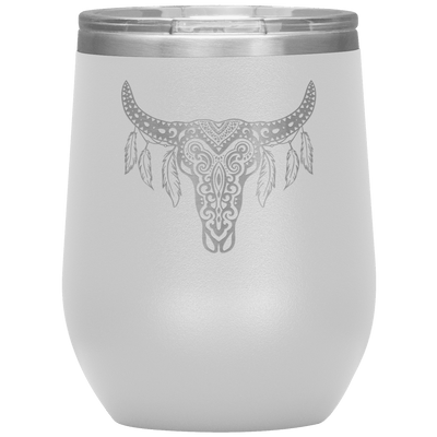 Skull Dreamcatcher 12 oz Wine Tumbler - 13 colors available - Yellowstone Style