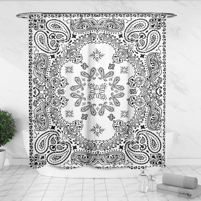 White Bandana Shower Curtain - Yellowstone Style