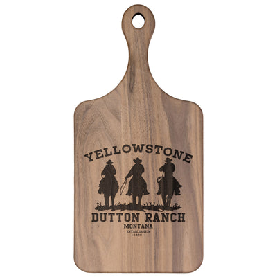 Yellowstone 3 Cowboys Cutting Board w/Handle - choose size - Yellowstone Style