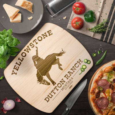 Yellowstone Bucking Horse Hardwood Cutting Board - chose size - Yellowstone Style